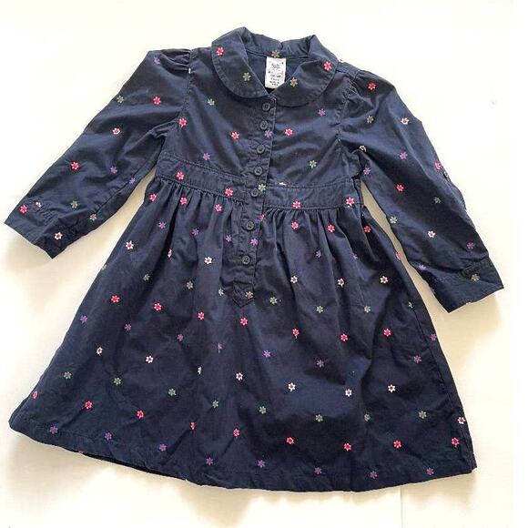 Baby Gap Dress Toddler 3 Years Navy Embroidered Floral Dress - Picture 1 of 4